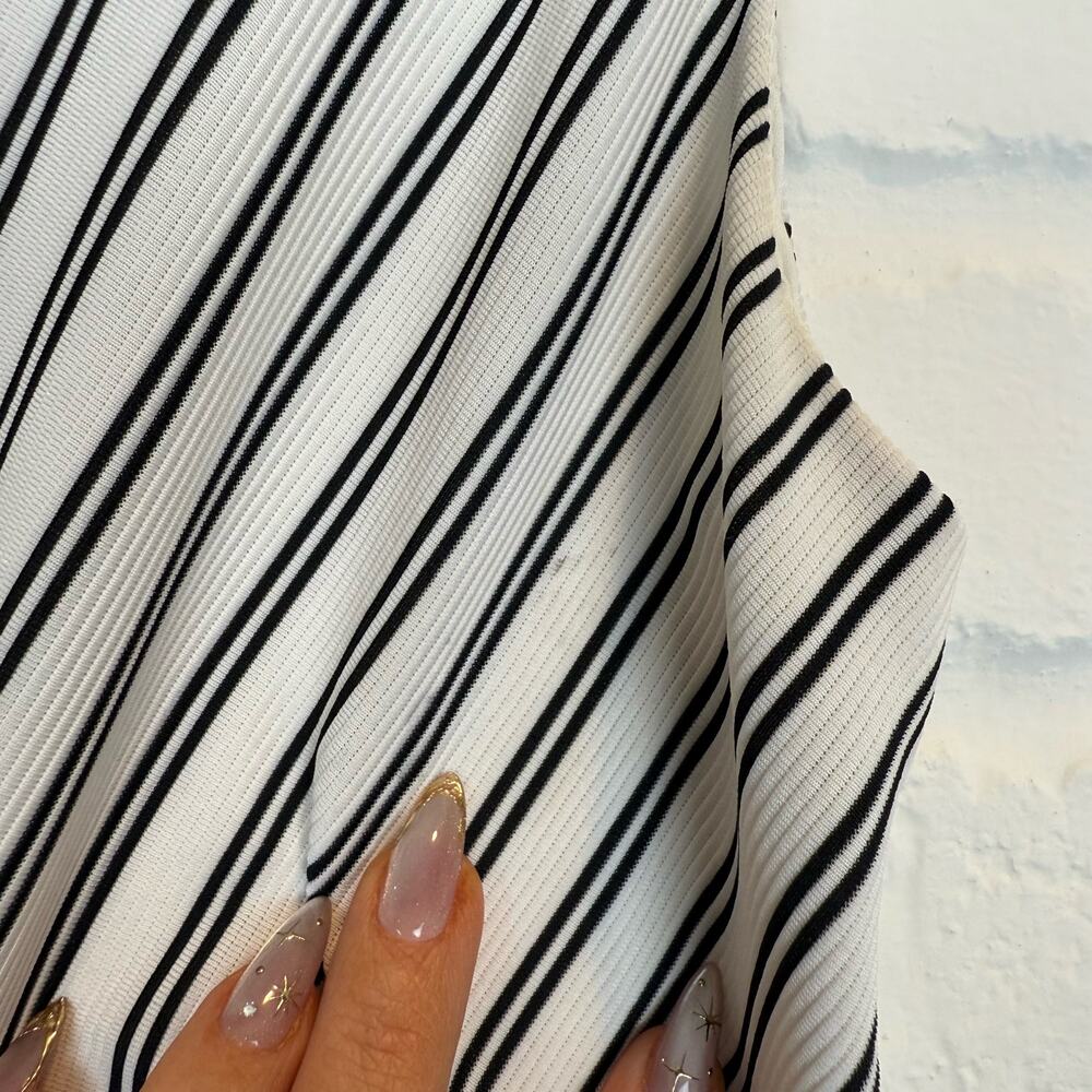 Anthropologie Hutch Dixie Sheath Dress White Black Striped Nautical Wrap Size XS - Picture 12 of 12